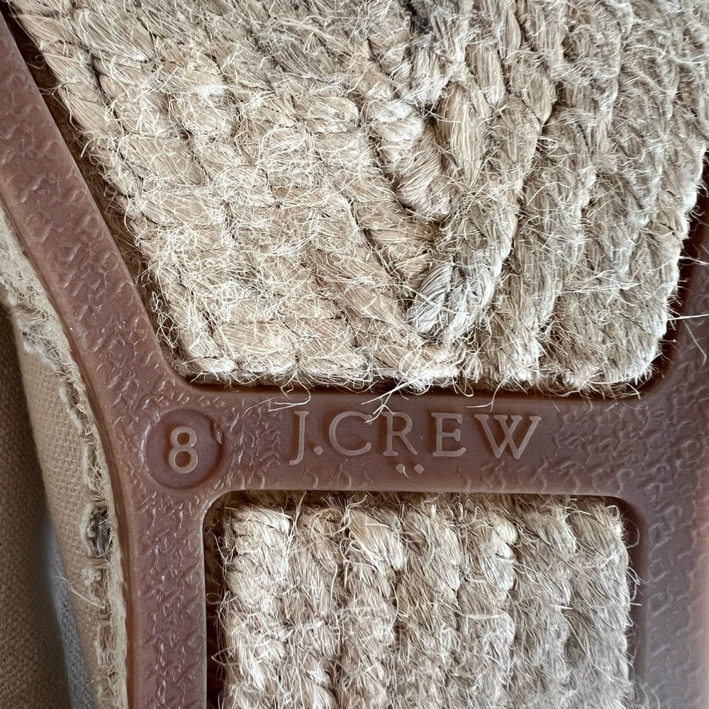 J. Crew Facto Canvas Espadrilles Flats with Black Cap Toe, size 8 - Picture 8 of 10